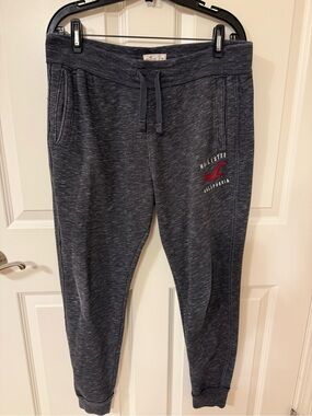 VTG Hollister Sweatpants M Heather Gray Embroidered California Joggers Y2K EUC